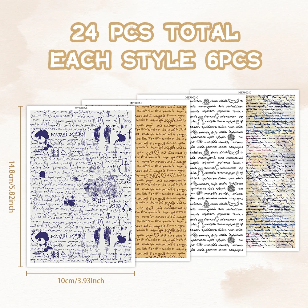 

Винтажные сублимационные листы для переноса изображений на серьги, 4 стиля, ретро-бумага для термопереноса с буквами для самостоятельного изготовления украшений