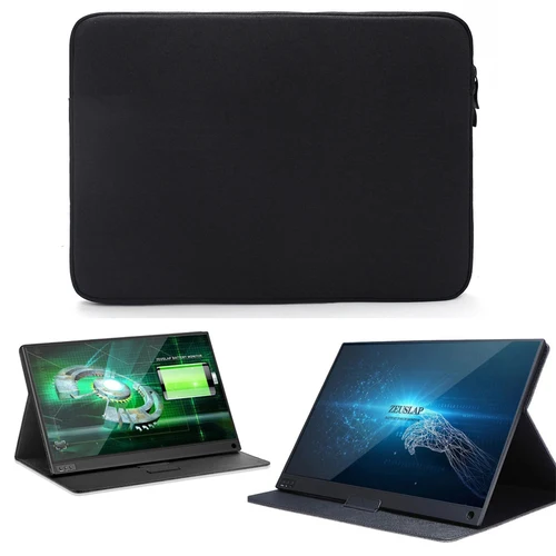 Bolsa de Monitor portátil para ZEUSLAP de 16 "", funda flocada de lona impermeable, bolsa con cremallera anticaída, fundas de transporte, bolsa de bolsillo Torba
