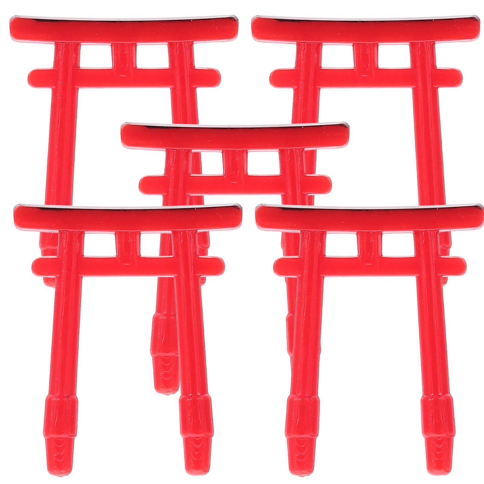 5 Pcs Mini Torii Miniature Gate Statue Fish Tank Japanese House Pvc Micro Landscaping Decor