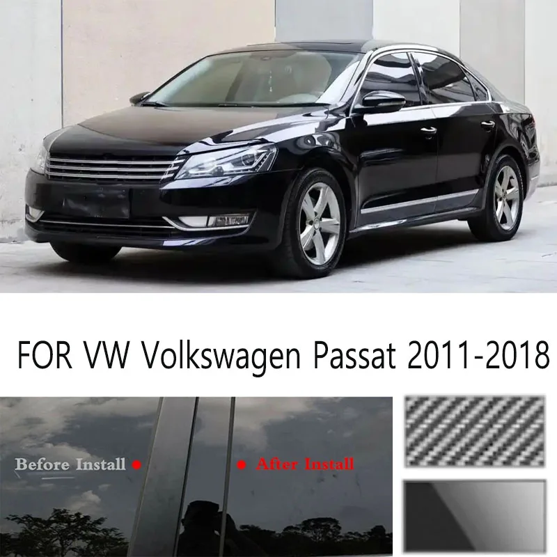 

For VW Volkswagen Passat 2011-2018 Glossy Black Window Door Column B C Pillar Post Cover Trim Auto Sticker Styling