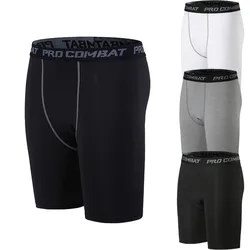 Men's Leggings Compression Pants Sports Leggings Basketball Quarter Shorts Quick Drying Running Training Stretch Fitness Pants
