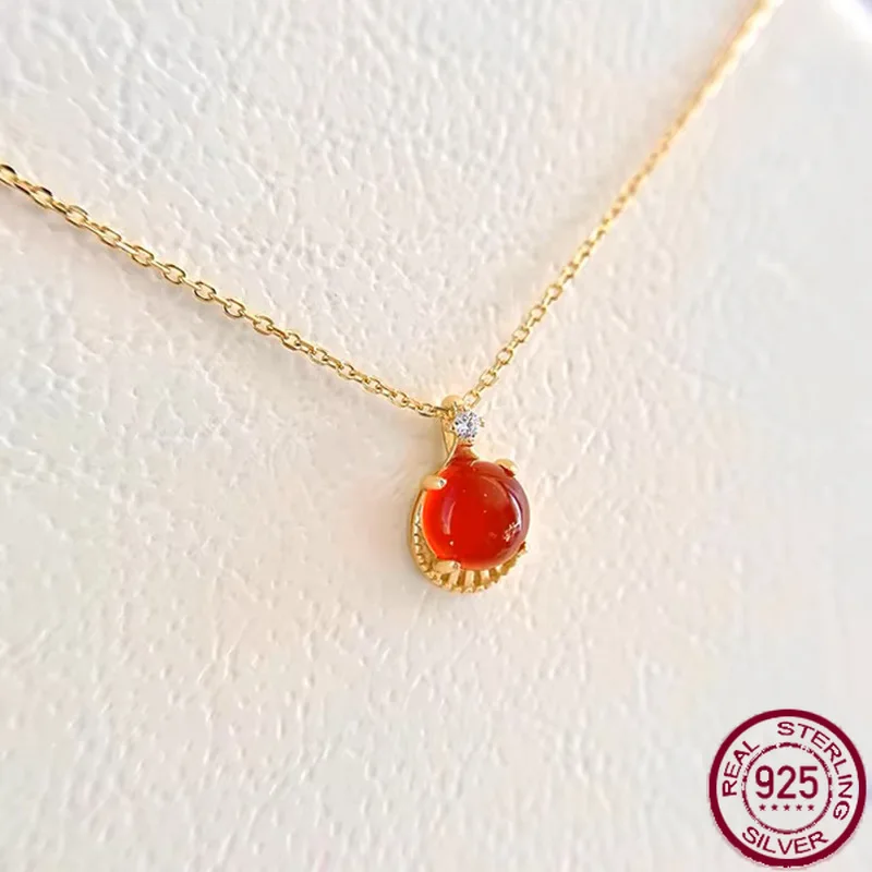 

New S925 pure silver light luxury niche design sense high-end exquisite elegant necklace women's jewelry wedding jewelry