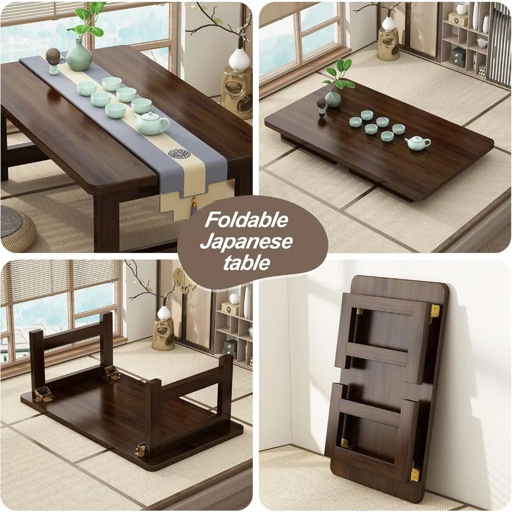 Floor Sitting Table Folding Tea Table Solid Wood Modern Coffee Low  for Sitting On The Floor Japanese Home Decoration