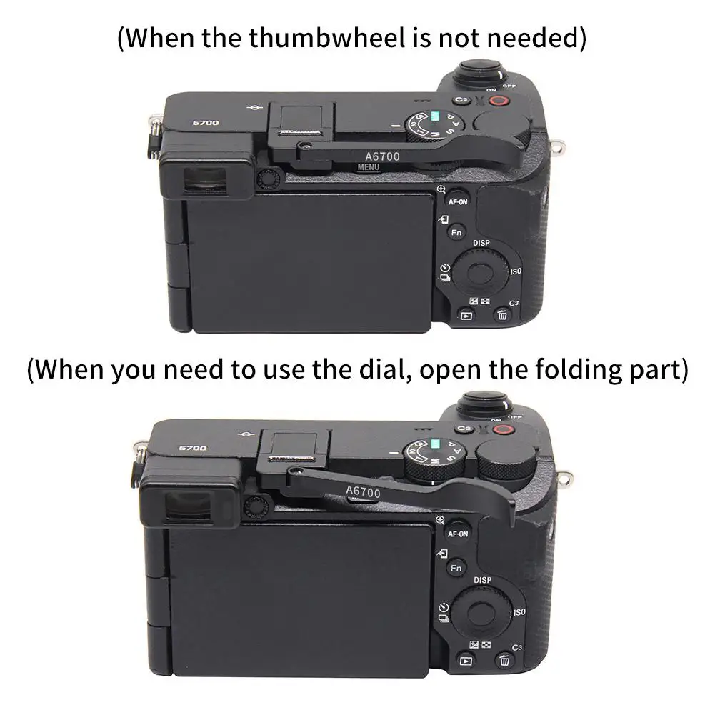 A6700 Foldable Metal Hot Shoe Protect Thumb Up Hand Grip Cover For Sony 6700 ILCE-6700 A6700 Camera Accessories 