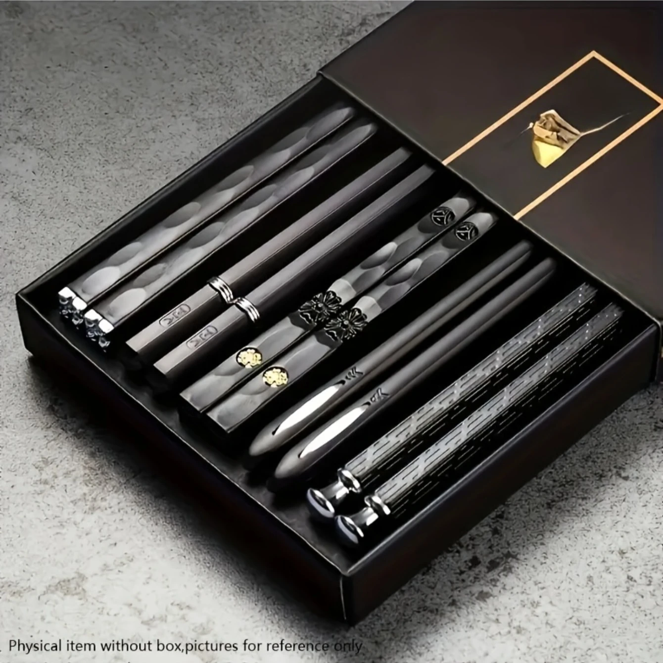 Modern Alloy Chopsticks Set of 8,Non-Slip Tips & Dishwasher 