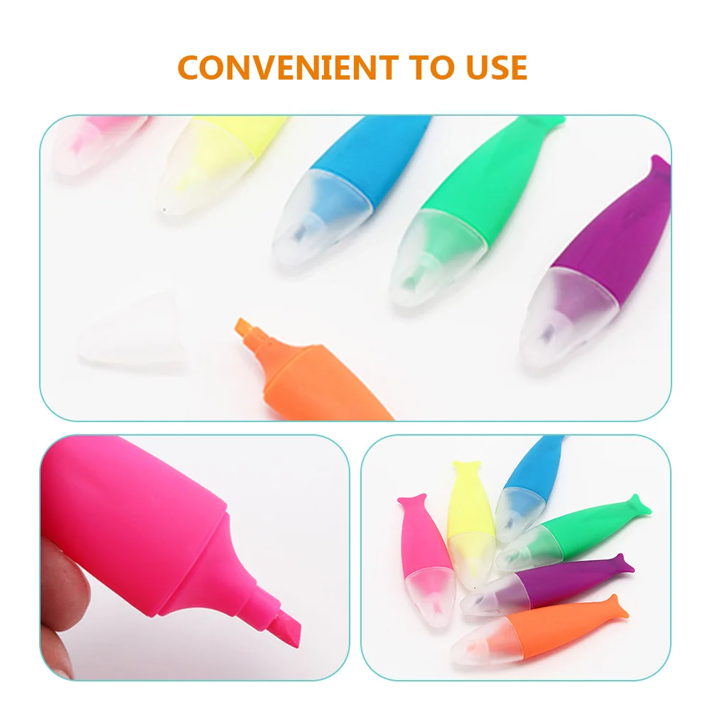 

12pcs Fluorescent Watercolor Pens Highlighters Colored Markers Bulk ABS Cartoon Style Great for Crafts DIY Projects