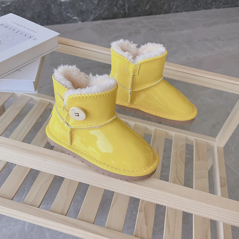 Korean Style Boots Winter New Warm Children Snow Boot Kids Plush Thickened Waterproof Kids Shoes botas niña מגפיים Сапоги 부츠