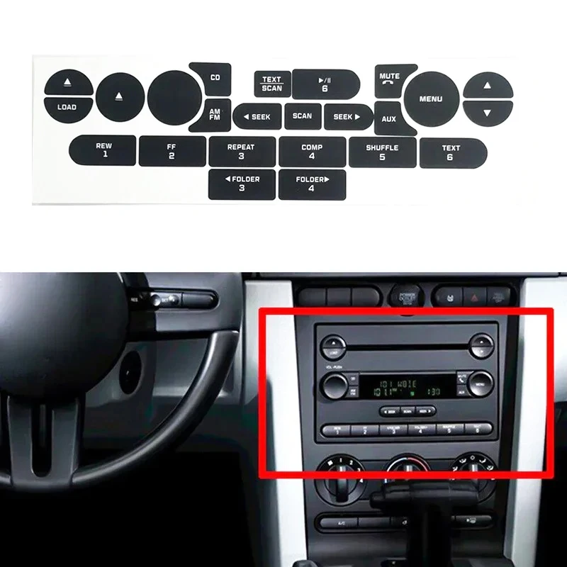 Car Dash Radio Control Button Worn Peeling Repair Kit Decals Stickers For Ford Mustang 2005 2006 2007 2008 2009 Car Accessorie