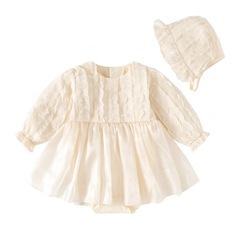 

Ruffles Toddler Baby Dresses Long Sleeve Spring Autumn Sheer Organza Dress for Girls Clothes