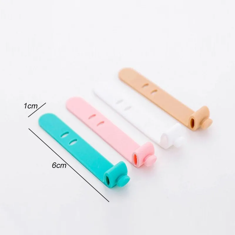 20/4Pcs Mobile Phone Cable Winder Earphone Clip Charger Cord Organizer Management Silicone Wire Cord Fixer Holder Cable Belt