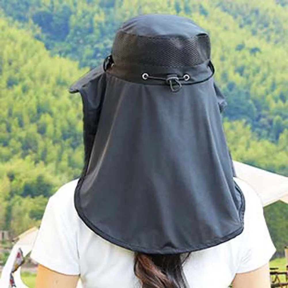 Mesh Mouth Cover Sunshade Shawl Cap Detachable Solid Color Neck Protection Hat Soft Thin Picking Tea Hat Mother's Day Gift