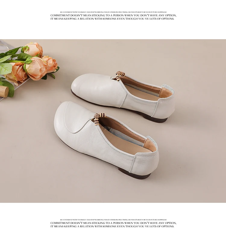 Ethnische V-Ausschnitt Perlenbesetzte Ballerinas Damen Schlichte Vintage Echtleder Mokassins Slip-On Loafer Elegante Alltagsschuhe für Mütter – Detail 22