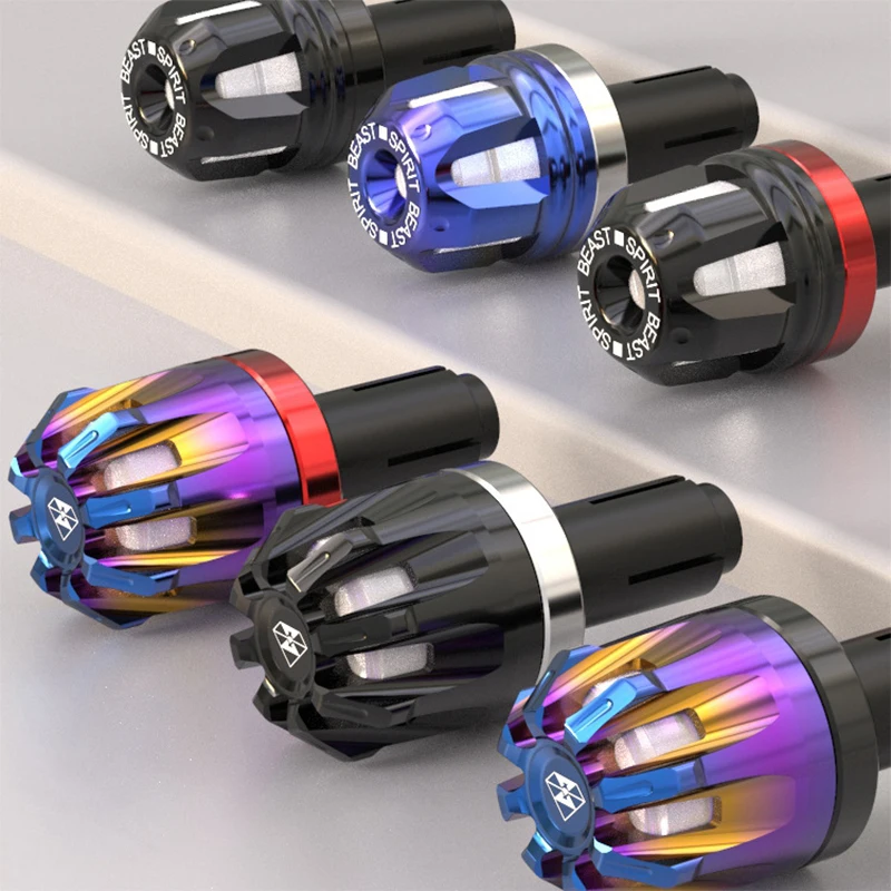 Motorcycle Handlebar Balance Head Universal Inner Diameter 1.3-2CM Grips Protection Led Signal Lights Modified Handlebar