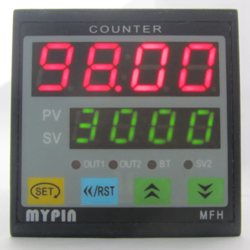 MYPIN 4 Digital Counter Length Counter Length Meter Multi-Functional Intelligent 90-260V AC/DC Preset Relay Output