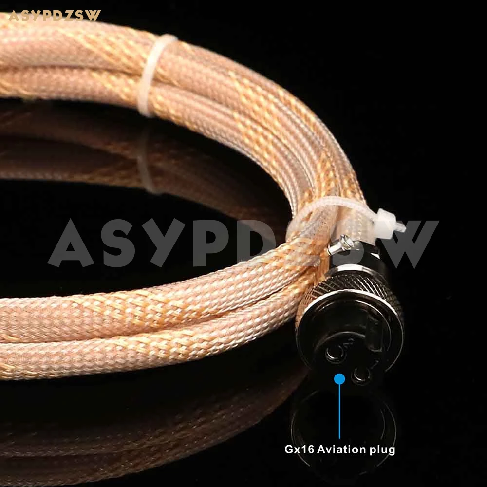 1.2M HIFI OCC Single Crystal Copper Silver-plated Wire GX16 To DC Plug Linear Power Supply Cable