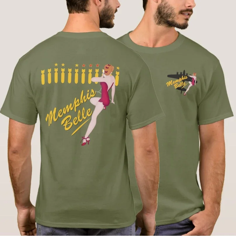 B-17 fliegende Festung Memphis Belle T-Shirt 100% Baumwolle O-Ausschnitt Sommer Kurzarm lässig Herren T-Shirt Größe S-3XL