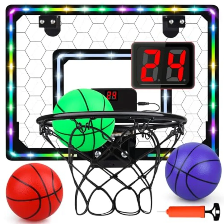 

Баскетбольное кольцо IndoorMini с подсветкой/доской для подсчета очков, игрушки для баскетбола, подарки для мальчиков и девочек 5, 6, 7, 8, 9, 10, 11, 12 лет