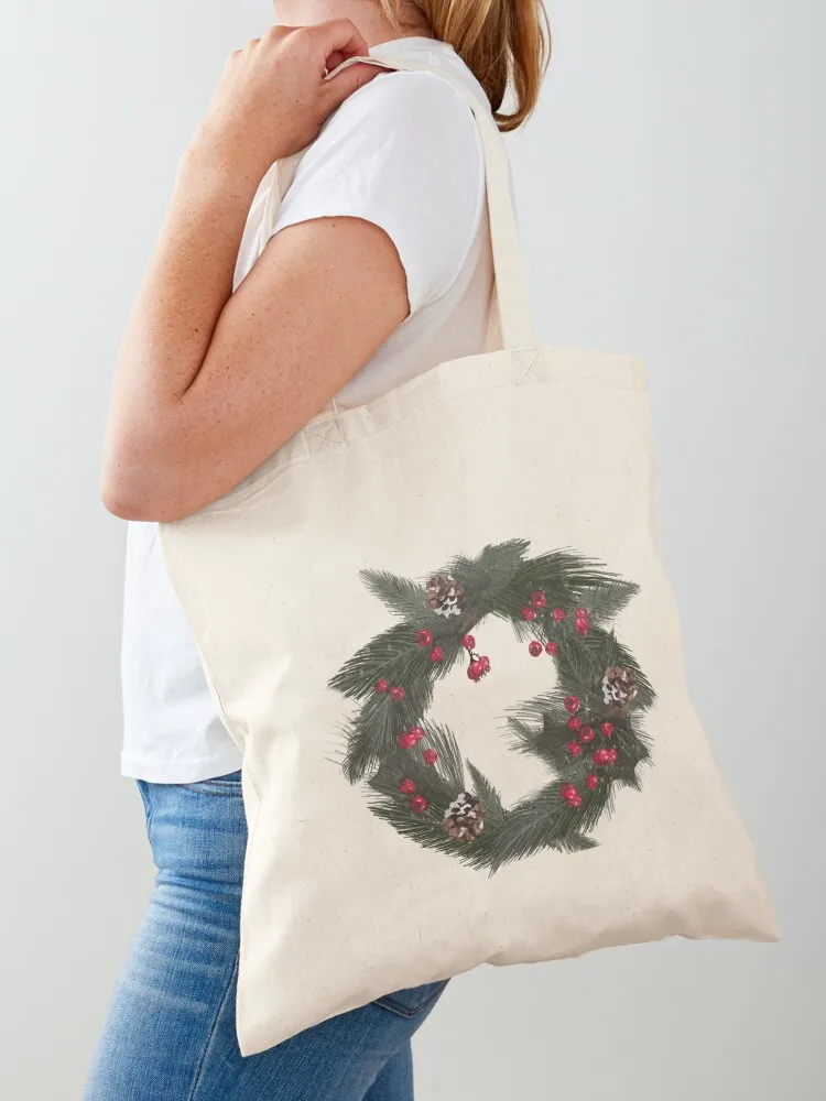 

Holiday Winter Wreath Tote Bag Shopping bags custom bags tote bags cloth tote bag screen