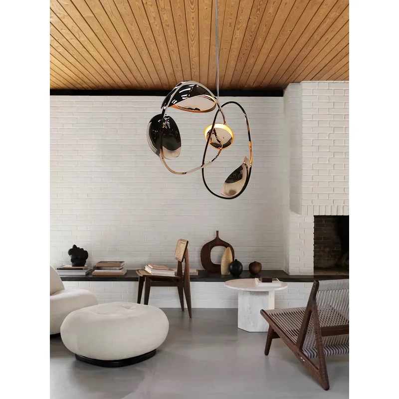 Modern Classical Round Line Pendant Lights Elegant Design Home-Applicants LED Dimmable Indoor Main Lamps For Living Room