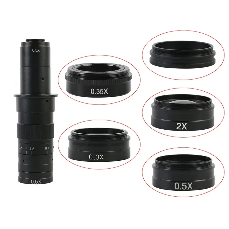0,5X/0,35X/2X/1X pomocnicza soczewka obiektywowa Barlowa 42mm dla 10A 300X 180X 120X obiektyw C-MOUNT przemysłowa kamera mikroskopowa wideo — zdjęcie 2