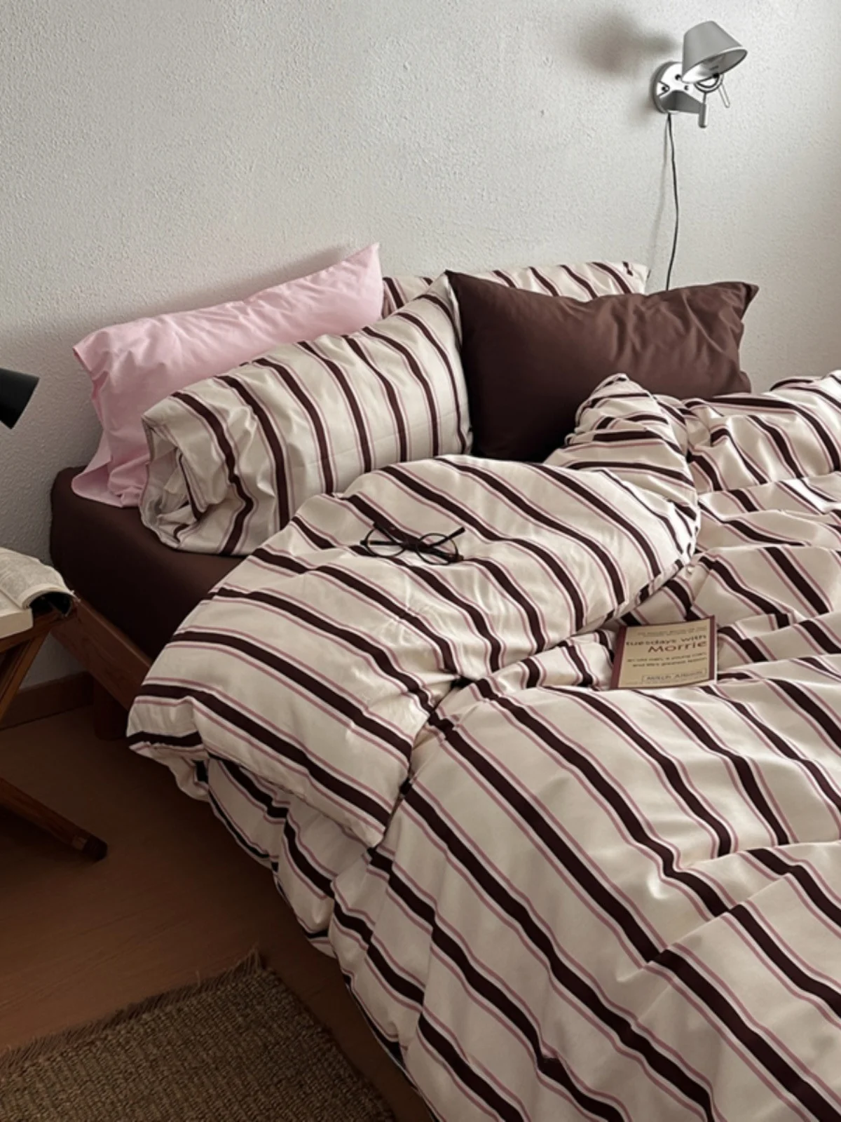 

Retro Cotton Bedding Set for Girls 00% Pure Cotton Bed eet Quilt Cover Tee Piece Bedding Set Comforter Cover Bed Skirt