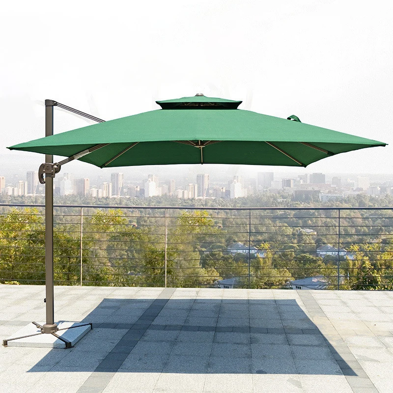 

Economic Large Parasol Outdoor Garden Double Top Canopy Cantilever Umbrella Fabric with UV Printing Patio