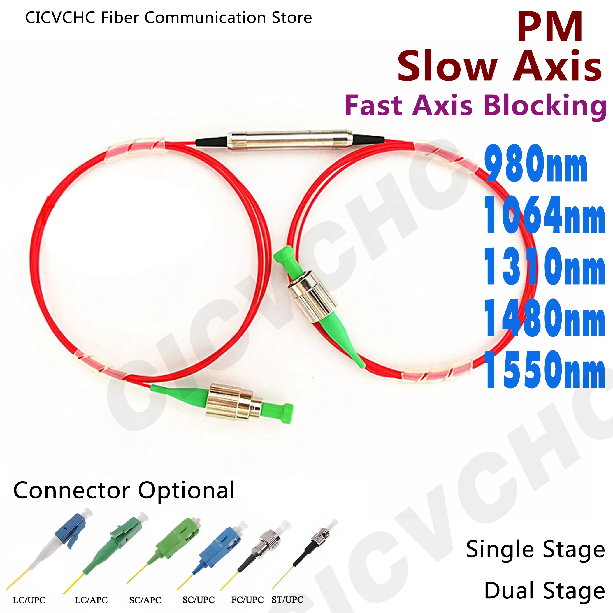 

PM Isolator with 980/1064/1310/1480/1550nm-Single/Dual Stage-Slow Axis-SC, FC, LC, ST-Polarization Maintaining-Panda Fiber