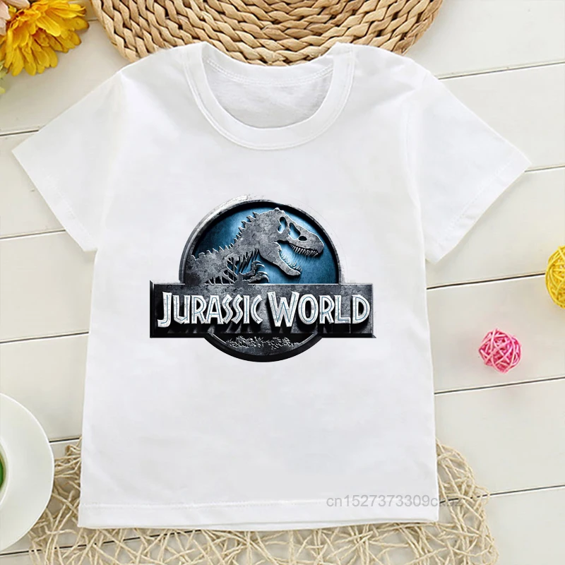 Jurassic Park T Shirt Jurassic World Dominion Tshirts Kids Dinosaur Clothes Boys Girls T Shirt Camisetas White Summer Tees Tops