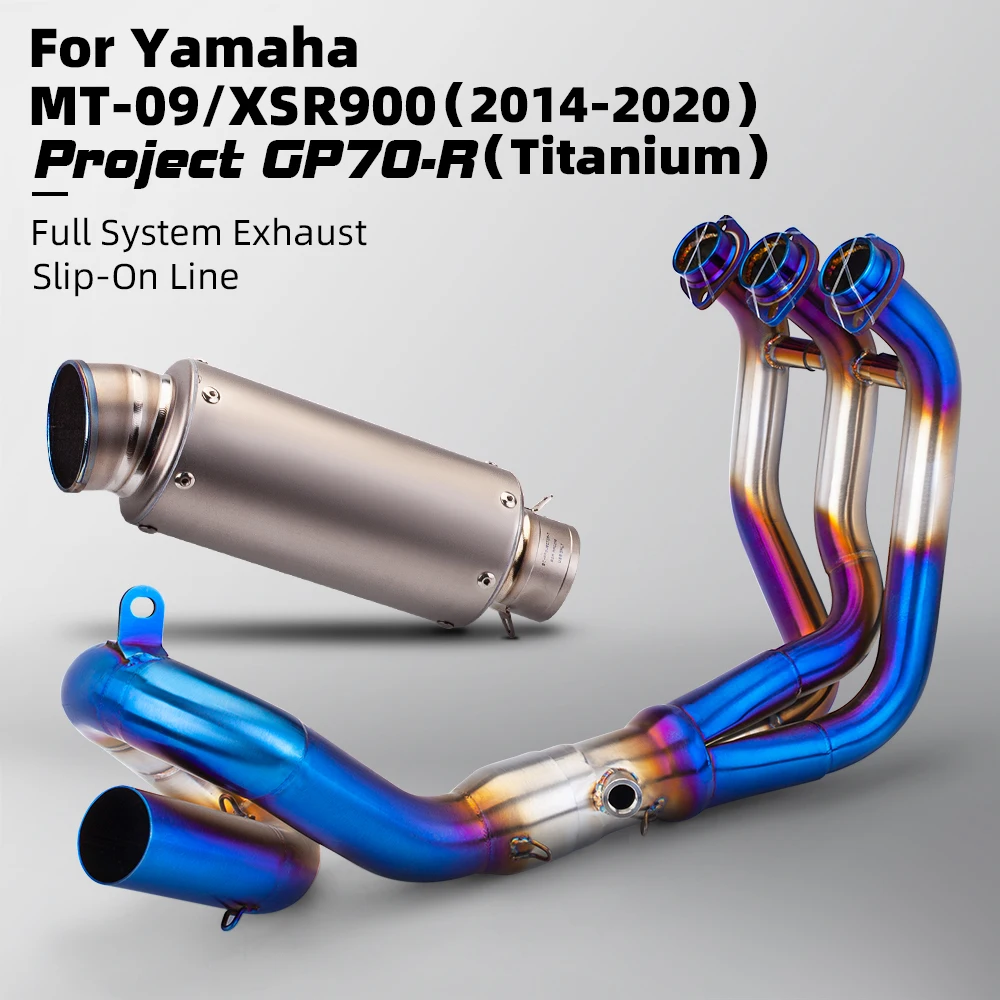 الانزلاق على 51 مللي متر دونات الجبهة أنبوب ربط الأنابيب ربط الأصلي كامل دراجة نارية نظام العادم ل MT09 FZ09 XSR900 2014-2020 #2