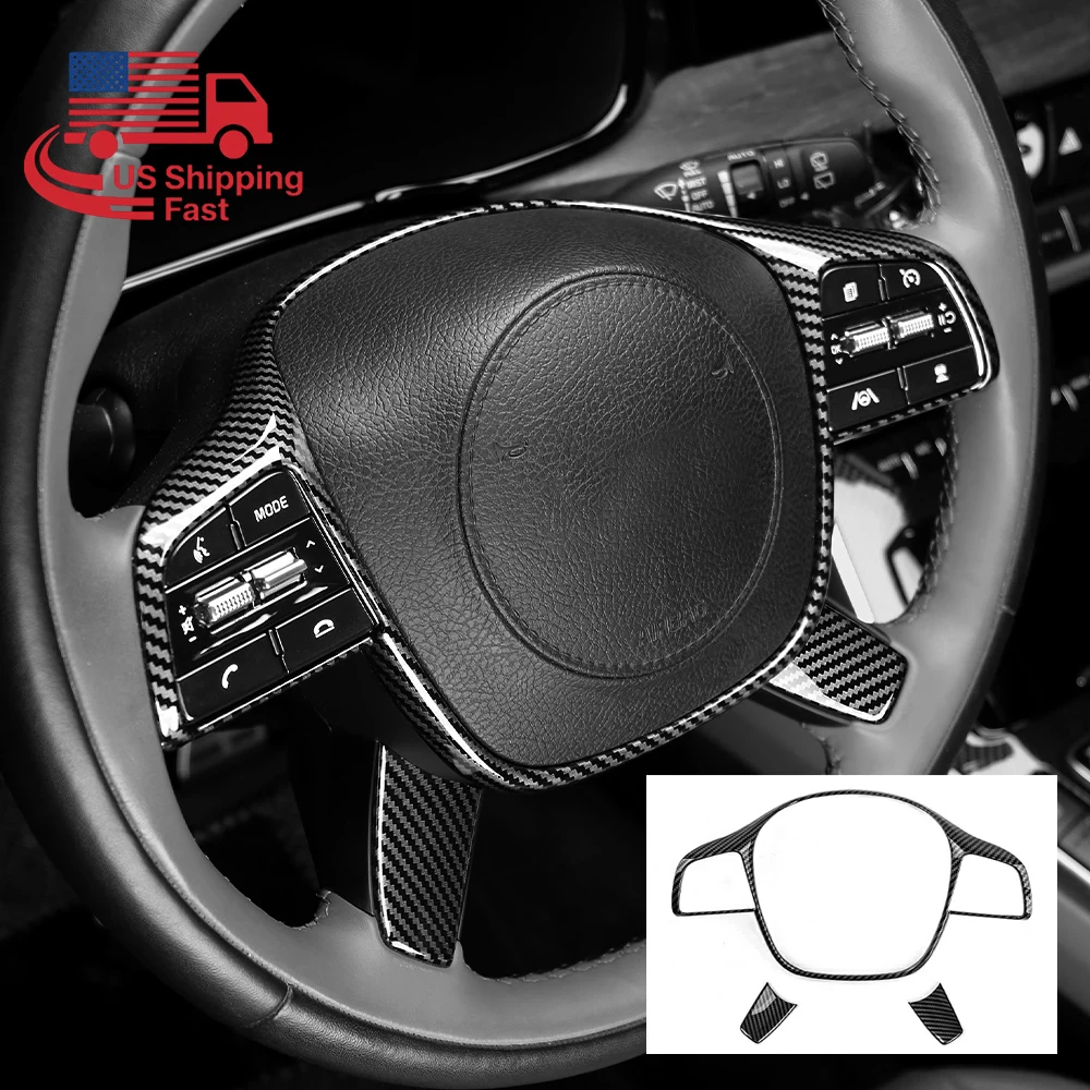 

Накладка на кнопки рулевого колеса из карбона для Kia Telluride 2020-2025, аксессуары для тюнинга салона автомобиля (США)