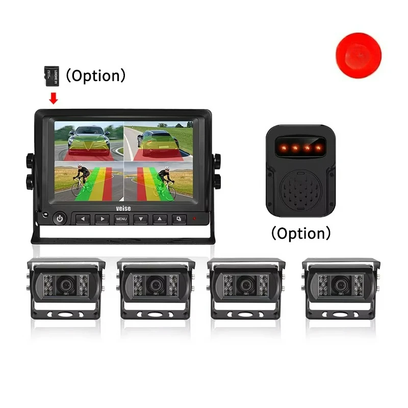 

AI Blind Spot Detection 1080P Rear View Camera Image Pedestrian Vehicle Detection Reversing Trigger Parking Guide Line Display