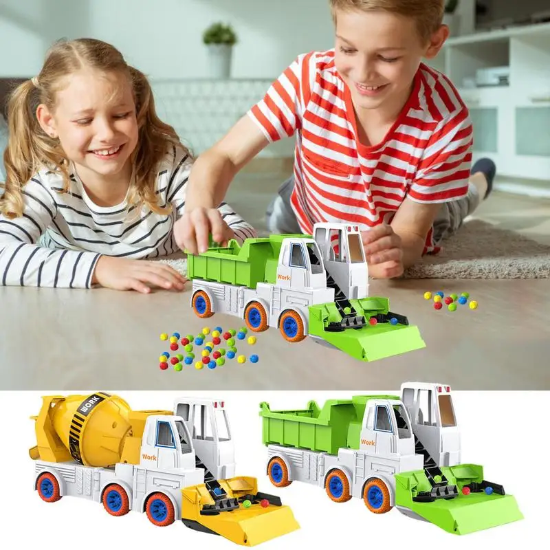 Construction Car Toys Hand Push Car Toys Early Educational Toys Sweep Beads Inertia Vehicle Fine Motor Skill Toys For Boys And