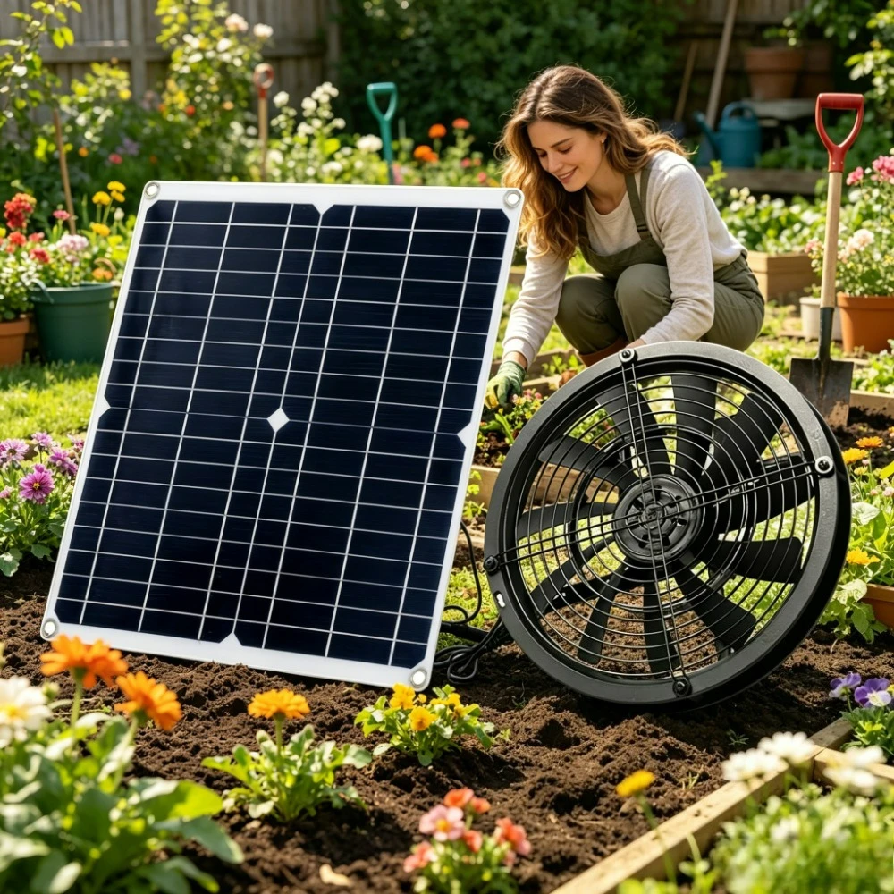 Outdoor Power Vent - Комплект солнечного вытяжного вентилятора 15 Вт,