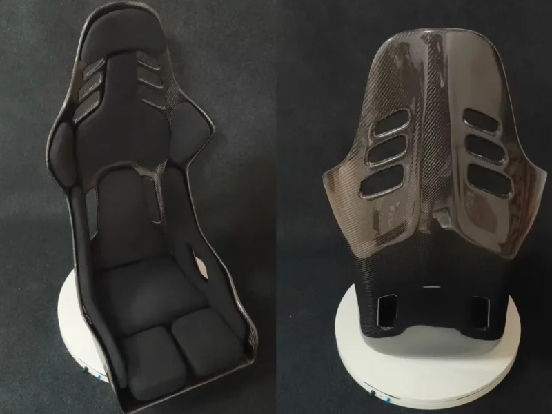 Muscle Car Original Carbon Fiber Bucket Seat Full Black Lightweight Design for Recaro Podium CF Fit Mustang