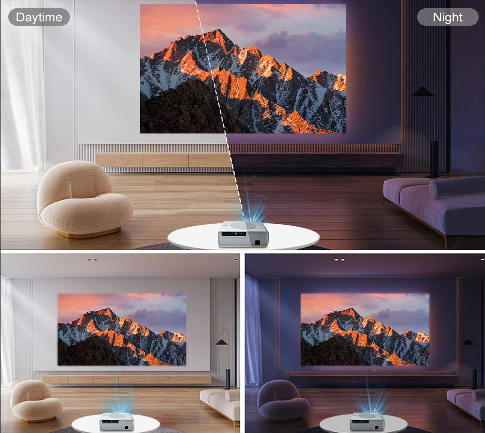 เครื่องฉายโปรเจคเตอร์ Q11 LED 28000ลูเมนฟูลเอชดีเครื่องฉายโปรเจคเตอร์แอนดรอยด์4K Q11W เครื่อง Beamer 5G หน้าจอทีวี200นิ้ว