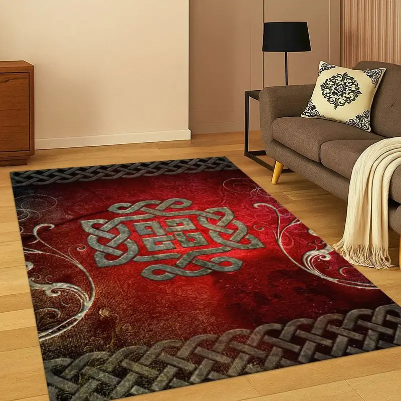 Viking WarriorSymbol Valknut Nordic Valhalla Carpet Rug for Bedroom Living Room Sofa Playroom Doormat Home Decor,kids Non-slip