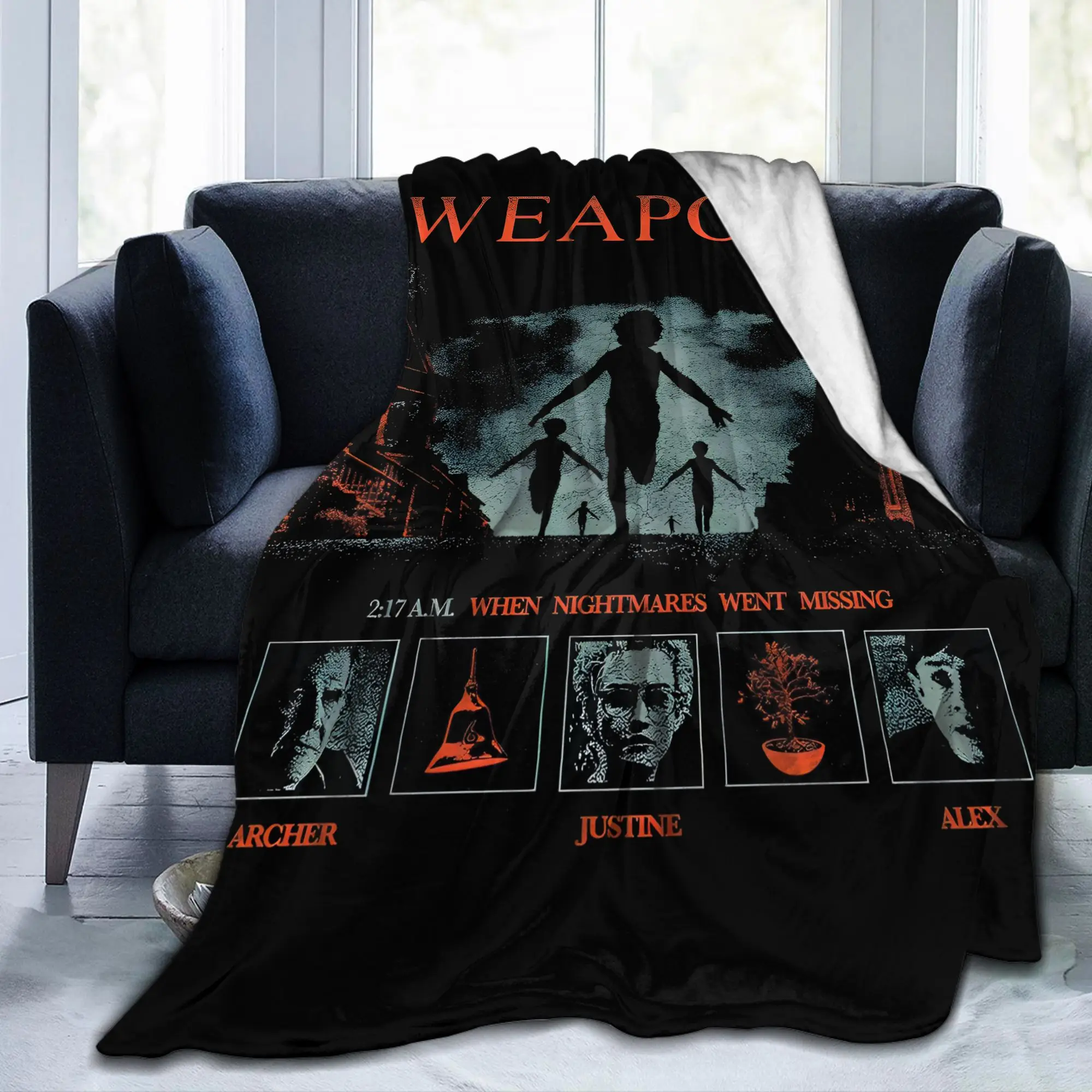 W-Weapons Movie 2025 Horror Film Blankets Fleece Print  Portable Super Soft Throw Blankets for Couch