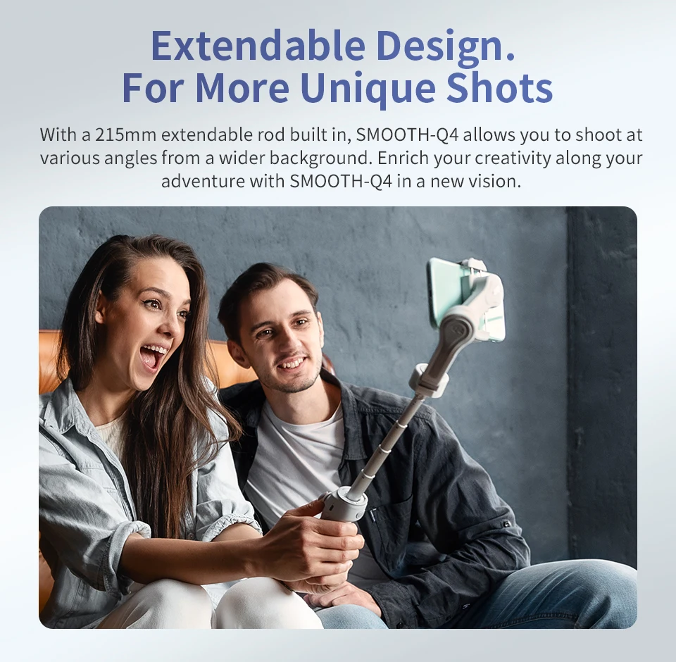 Zhiyun Smooth Q4 3-Achsen-Smartphone-Gimbal-Stabilisator für iPhone 15 14 13 12 Samsung Xiaomi Huawei Vlogging für TikTok YouTube