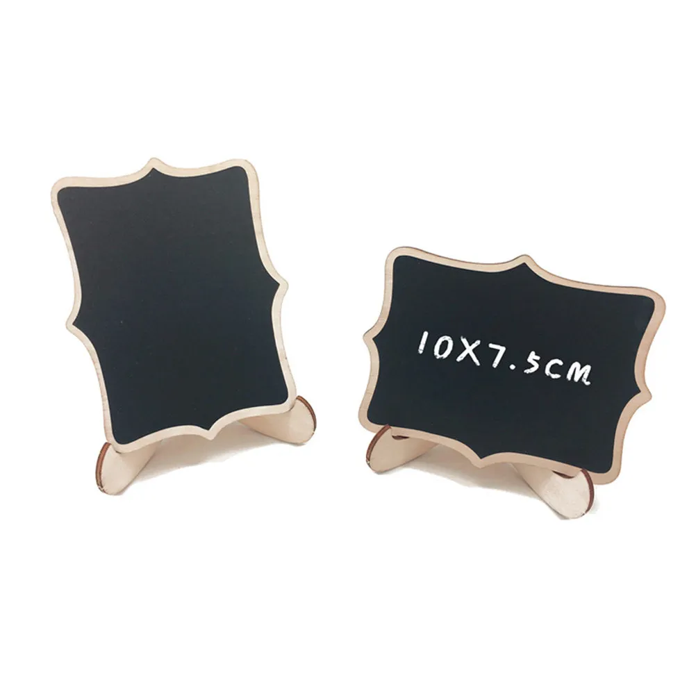 12Pcs Mini Chalkboard Set Premium Wood Desktop Message Board with Removable Stand Rustic Wedding Table Decor Party Sign
