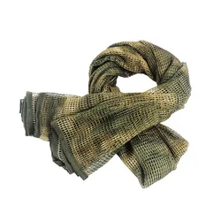 Cotton Scarf Camouflage Tactical Mesh Scarf Sniper Scarf Veil Camping Hunting Hiking Multi-purpose Sunscreen Breathable