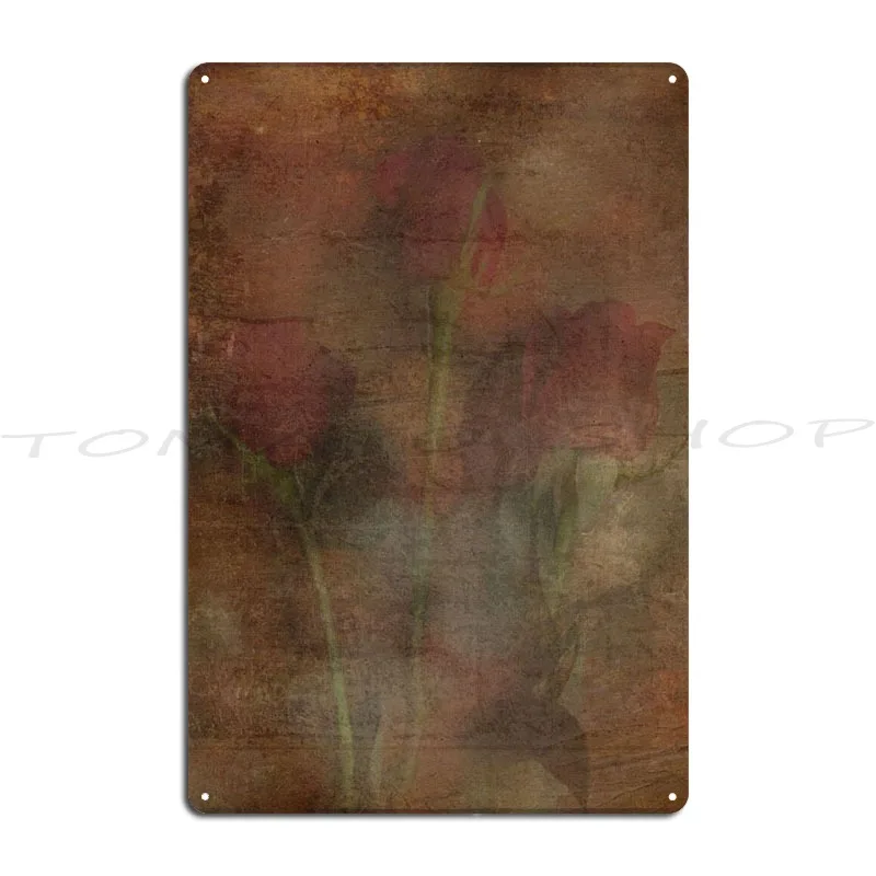 Elegant Roses Textured Love And Romance Series Metal Sign Classic Personalized Party Wall Decor Iron Tin Sign Poster