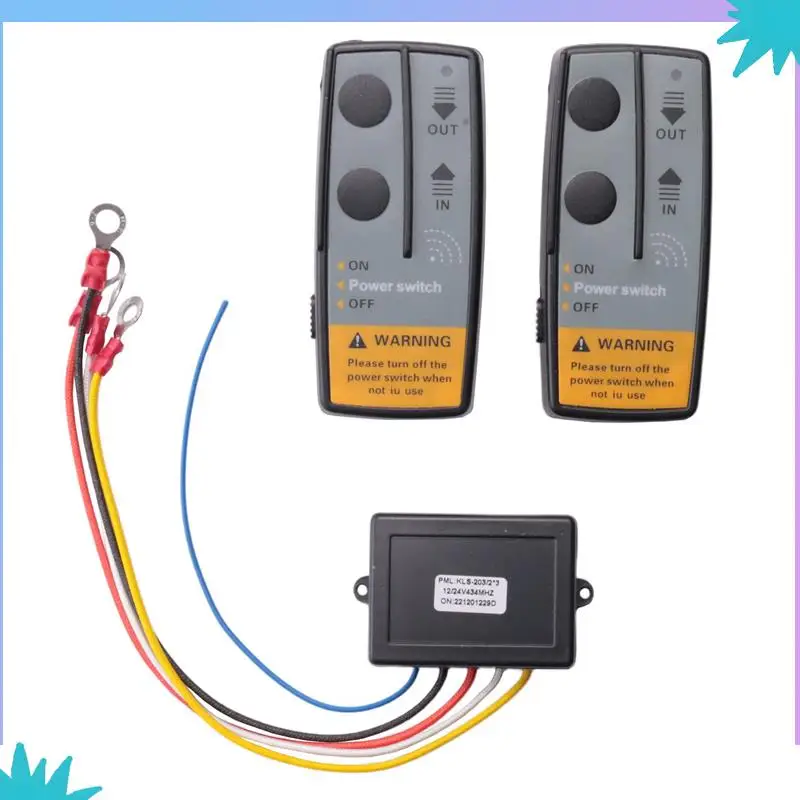 ABZW 6 ensemble 12V 24V 2.4G 50M universel voiture sans fil treuil grue télécommande avec double combiné gamme à distance