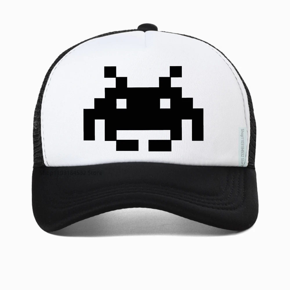 

Don't Invade My Space Newest men hat Space Invaders Arcade Streetwear Baseball Cap Classic Mens outdoors Mesh breathable hats