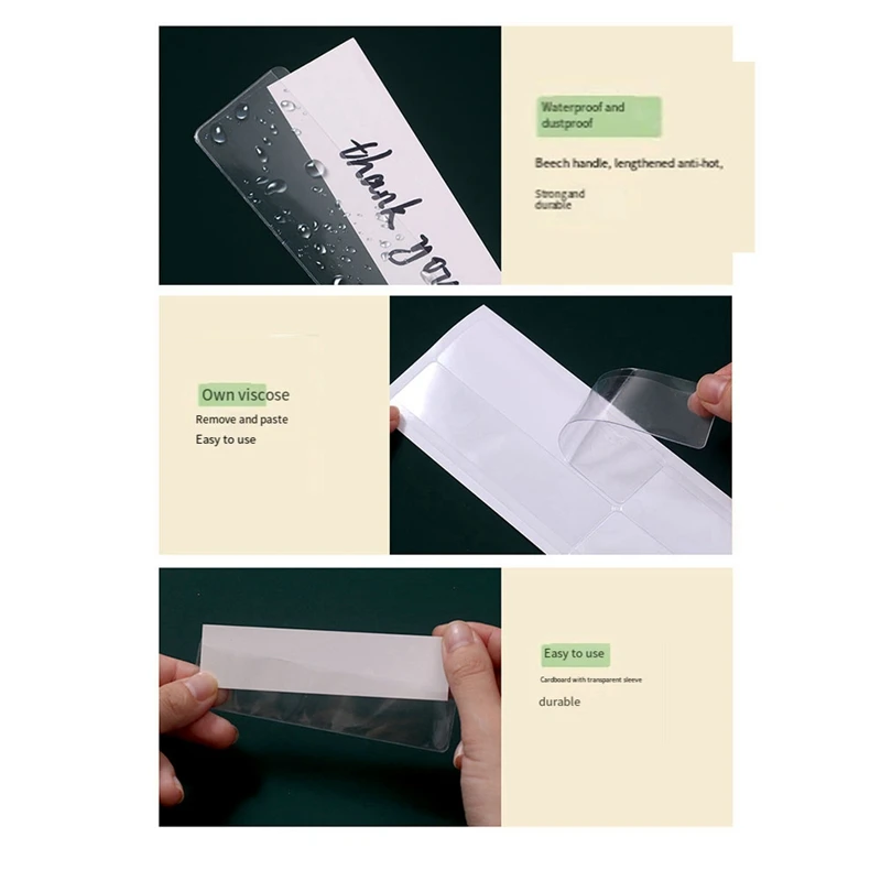 حاملات ملصقات لاصقة شفافة ، علامة رف ، علامة رف شفافة ، جيوب بطاقات فهرسة ، صناديق تخزين ملفات أدراج ، حامل ملصقات سهل الاستخدام ، عبوة
