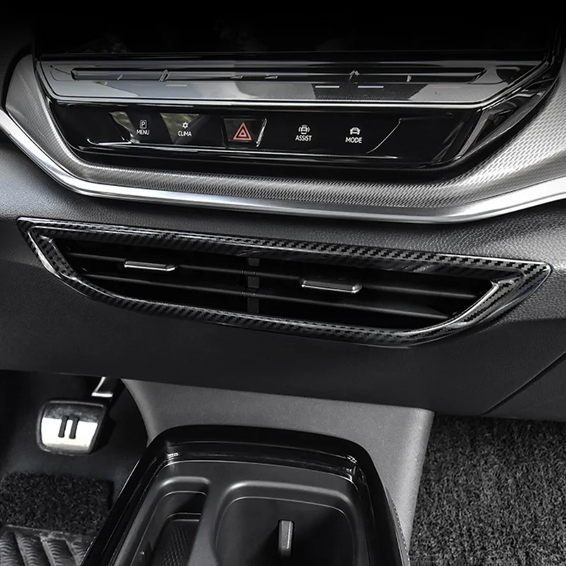 لوحة سيارة التحكم المركزي منفذ الهواء الإطار ملصق الكسوة ل Volkswagen VW ID.4 ID4 GTX Cross 2021 2022 الملحقات الداخلية #2