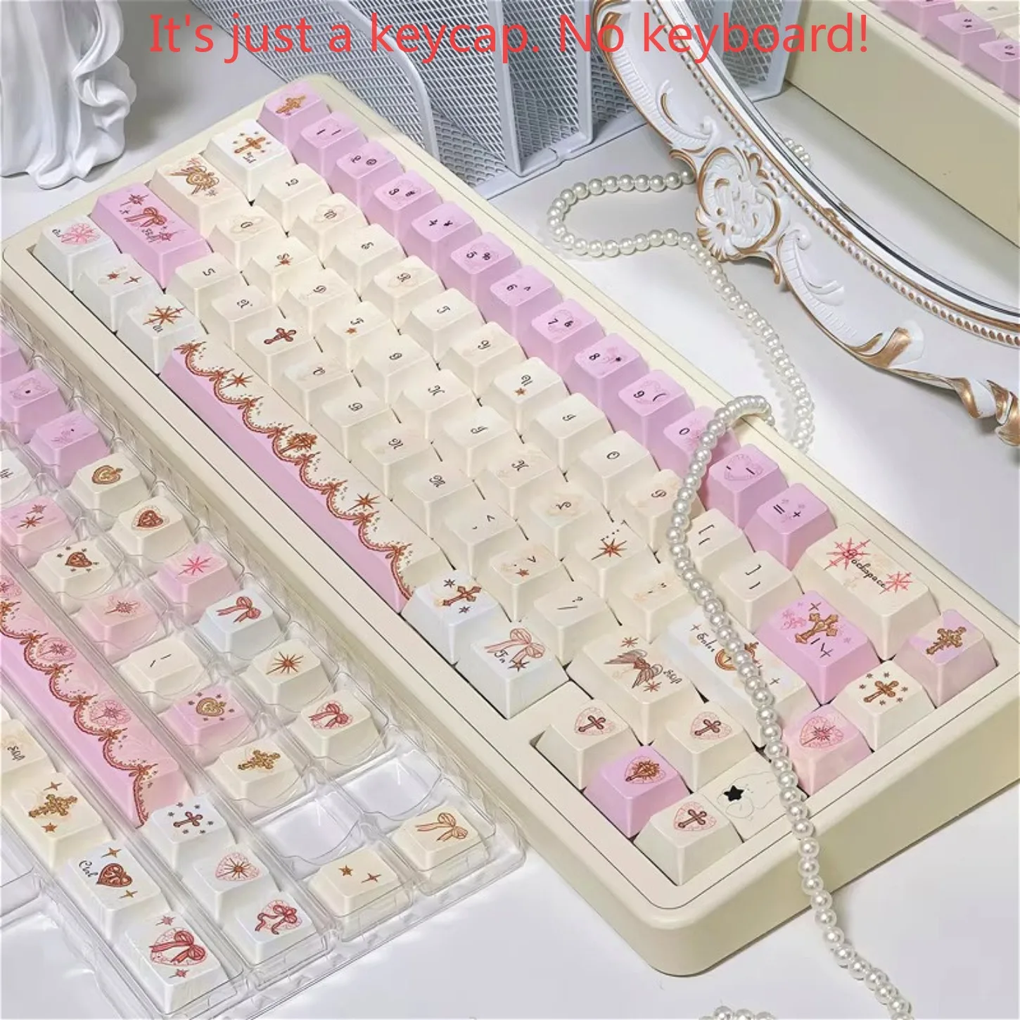 133 Keys Angel's Lie Theme Pink Cute Girl PBT Keycaps Cherry Profile High Appearance Fit Mechanical Keyboard Gift
