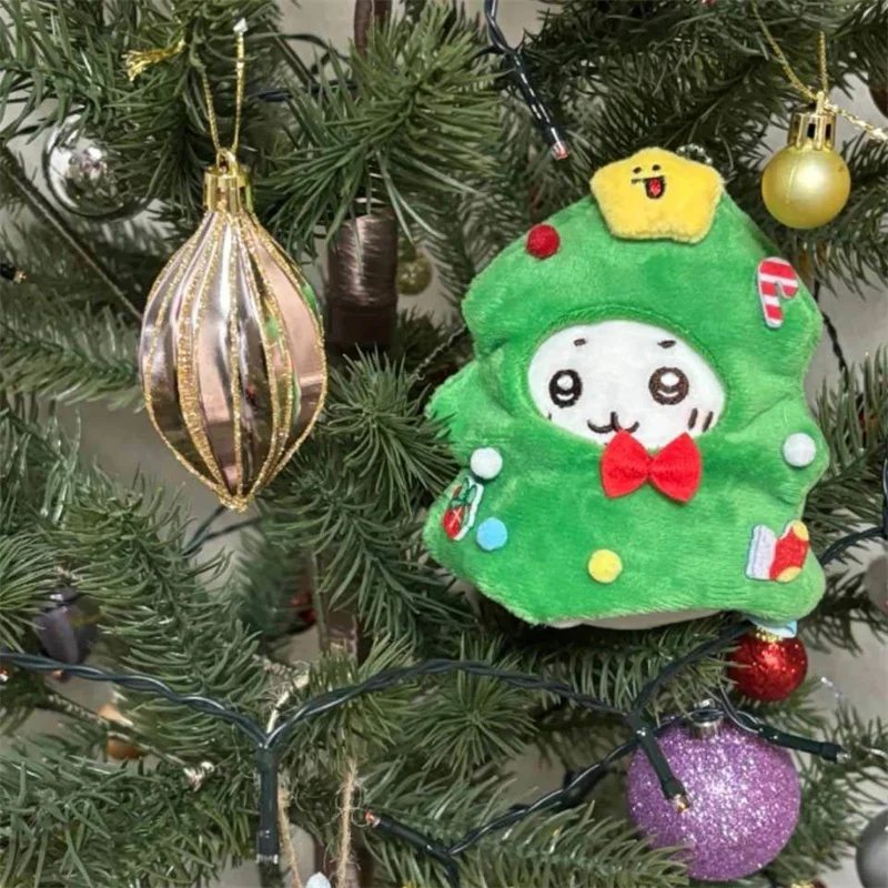 Christmas Chiikawa Hachiware Usagi Plush Toy Pendant Kawaii Cartoon Soft Filled Doll Keychains Christmas Tree Decorations Gift