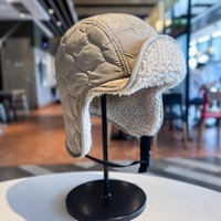 Pilot Hat Outdoor Skiing Bomber Hats Adult Unisex Wool Hat Unisex Winter Thickened Ear Protector Cap Warm Waterproof Ski Cap