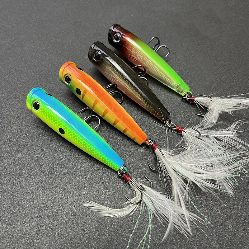 65mm 7g Surface Popper Fishing Lures Long Casting Artificial Bait Topwater Pencil Swimbait Wobblers for Pike Perch Equipment