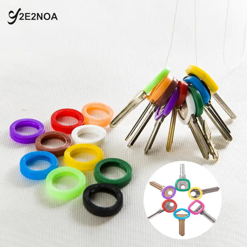 1/10/20/30pcs  Bright Colors Hollow Silicone Key Cap Covers Topper Key Holder Keyring Rings Key Case Bag Organizer Wallets